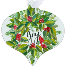 Load image into Gallery viewer, Christmas Wreath Joy Metal Ornaments
