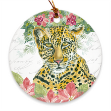 Load image into Gallery viewer, Christmas/Holiday Cheetah print Porcelain Ornaments
