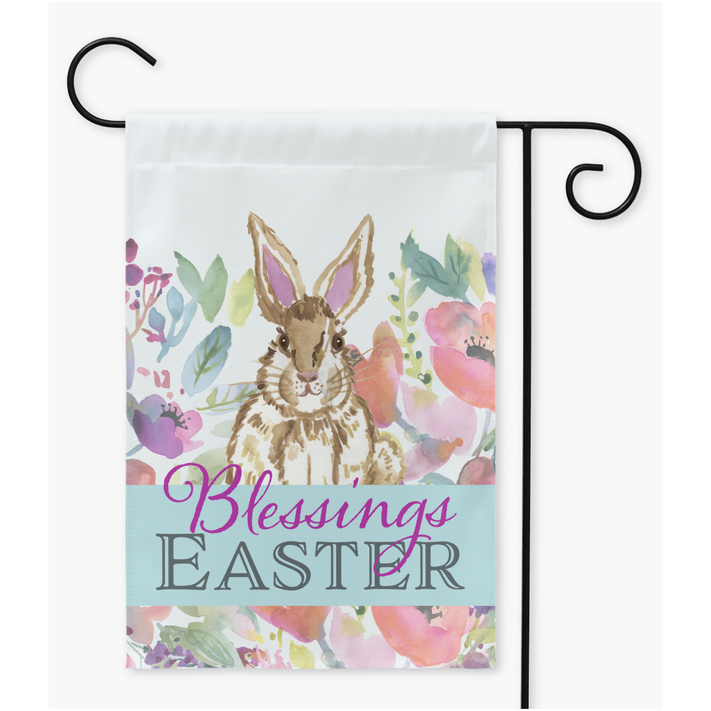 Easter Bunny Blessings Yard Flag