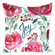 Load image into Gallery viewer, Floral Joy Christmas pillow
