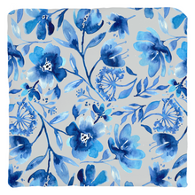 Load image into Gallery viewer, Blue Floral Design Throw Pillow
