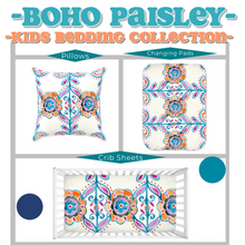 Load image into Gallery viewer, Ivory Boho Paisley Minky Blanket
