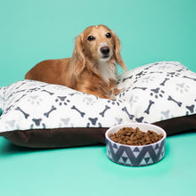 Load image into Gallery viewer, Rest Your Paws Here - Grey floral Dog Bed

