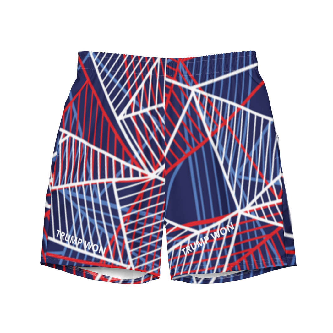 Red white & blue Trump won swim trunks