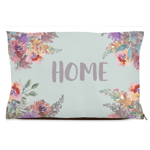 Floral Dog bed with Home written