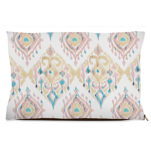 Pastel colored IKAT Dog Bed