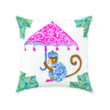 Load image into Gallery viewer, Chinoiserie Monkey Palm Throw Pillow
