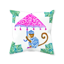 Load image into Gallery viewer, Chinoiserie Monkey Palm Throw Pillow
