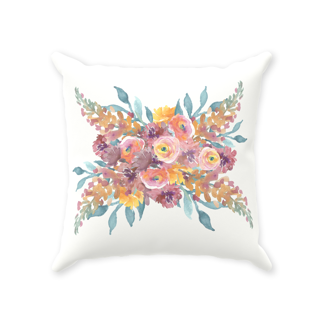 Farmhouse Floral Throw Pillow