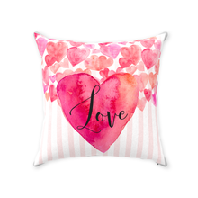 Load image into Gallery viewer, Love Pink Heart Throw Pillow
