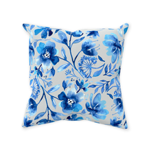 Load image into Gallery viewer, Blue Floral Design Throw Pillow
