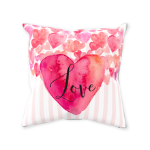 Load image into Gallery viewer, Love Pink Heart Throw Pillow
