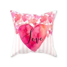 Load image into Gallery viewer, Love Pink Heart Throw Pillow
