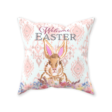 Load image into Gallery viewer, Easter Bunny Ikat Throw Pillow
