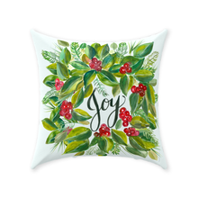 Load image into Gallery viewer, Christmas Wreath Joy Throw Pillow
