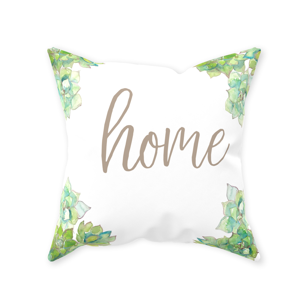 Succulent HOME Throw Pillow