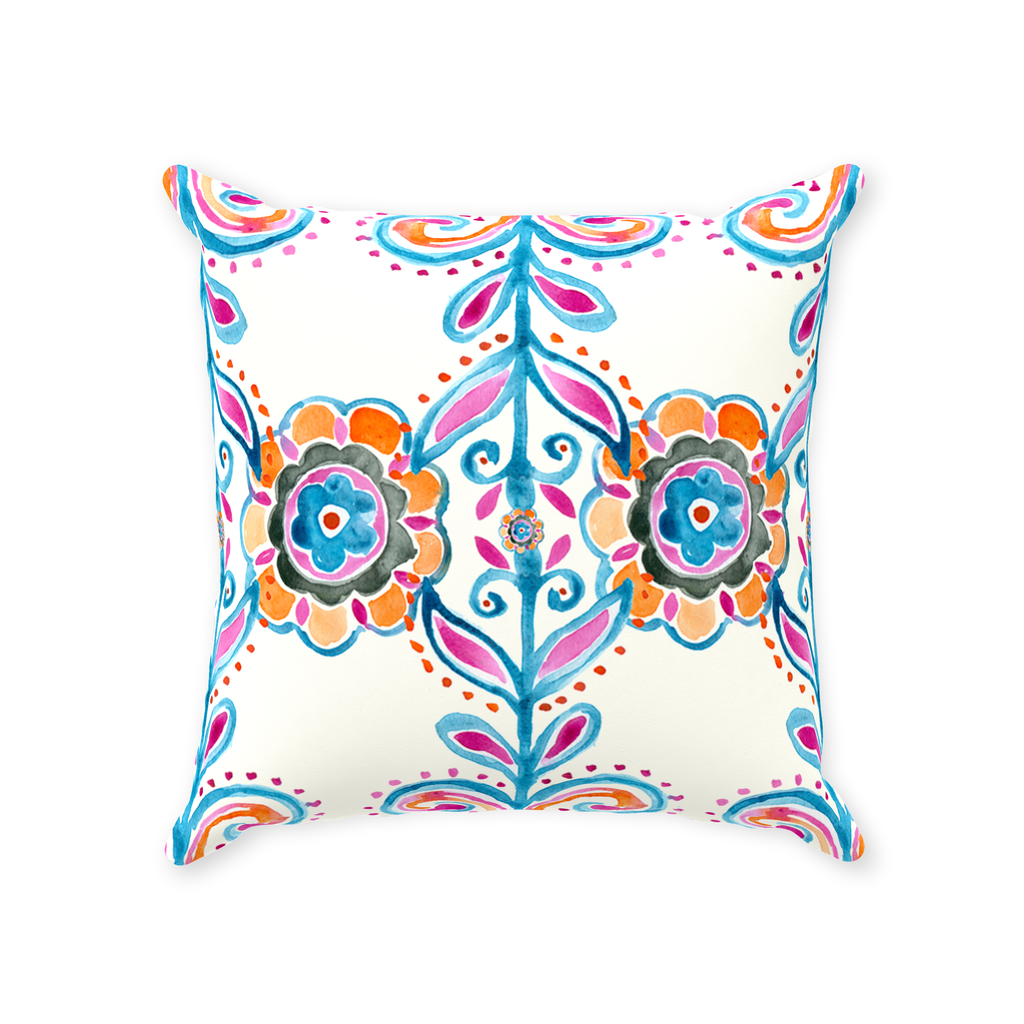 Boho Paisley Throw Pillow