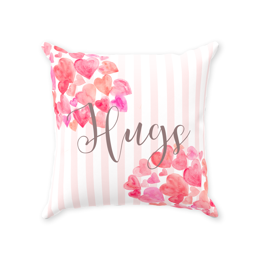 Hearts & Hugs Throw Pillow