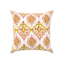 Load image into Gallery viewer, Gold &amp; Blush IKAT Throw Pillow
