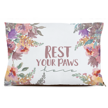 Load image into Gallery viewer, Rest you Paws Here - Grey floral Dog/Pet Bed - Fleece / 
