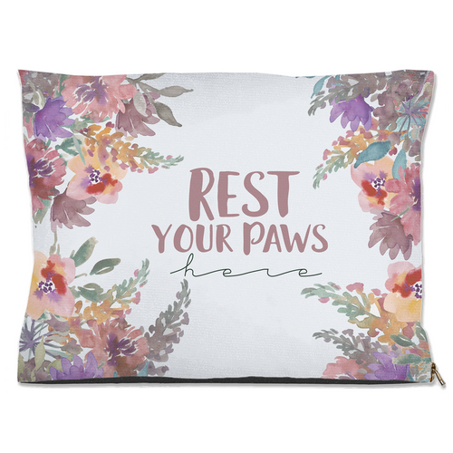 Rest you Paws Here - Grey floral Dog/Pet Bed - Water 