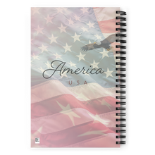 Load image into Gallery viewer, American Flag Patriotic Spiral notebook
