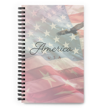 Load image into Gallery viewer, American Flag Patriotic Spiral notebook
