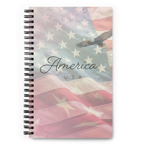 American Flag Patriotic Spiral notebook