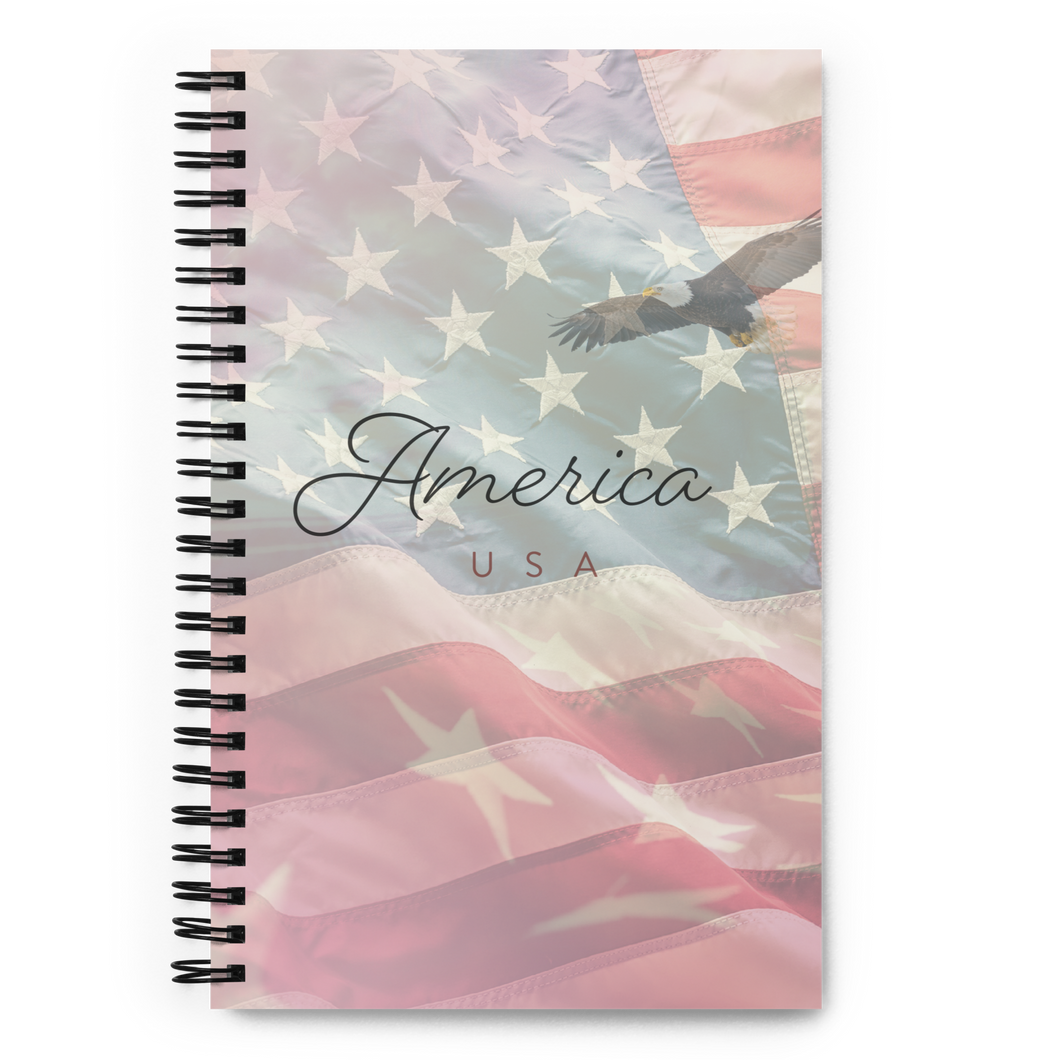 American Flag Patriotic Spiral notebook