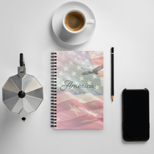 Load image into Gallery viewer, American Flag Patriotic Spiral notebook
