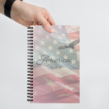 Load image into Gallery viewer, American Flag Patriotic Spiral notebook
