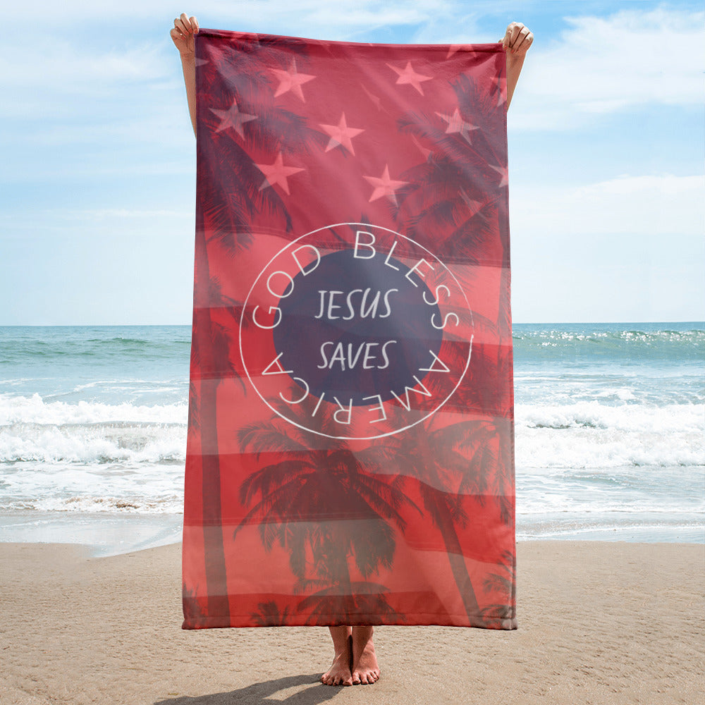 God Bless America Beach Towel