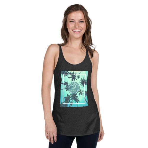 tropical MAGA racerback tank top for women